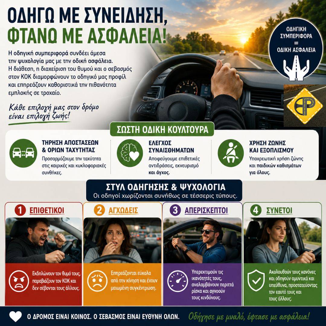 Η ψυχολογία του οδηγού και η σχέση της με την οδική μας συμπεριφορά